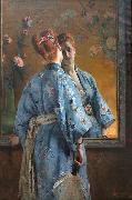 Alfred Stevens The Japanese Parisian. oil painting